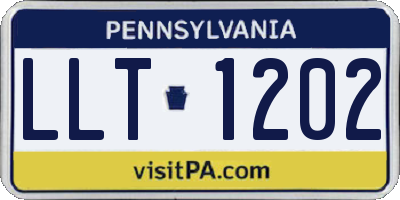 PA license plate LLT1202