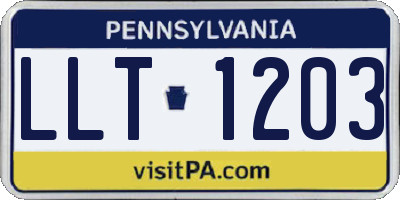 PA license plate LLT1203