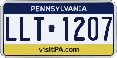 PA license plate LLT1207
