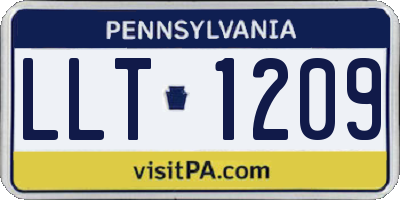 PA license plate LLT1209
