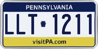 PA license plate LLT1211