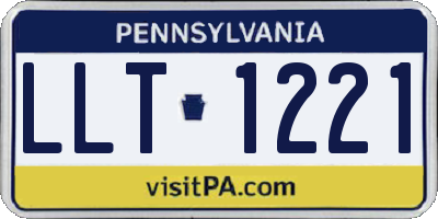 PA license plate LLT1221