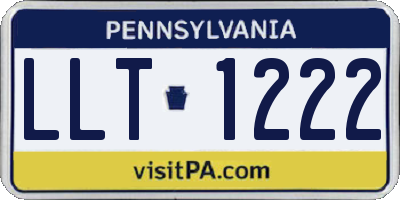 PA license plate LLT1222