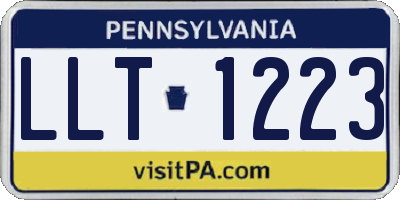 PA license plate LLT1223