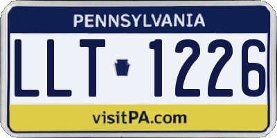 PA license plate LLT1226