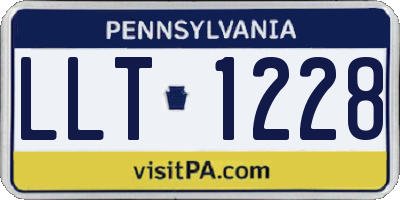 PA license plate LLT1228