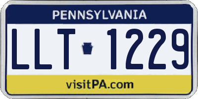 PA license plate LLT1229