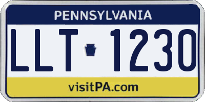 PA license plate LLT1230