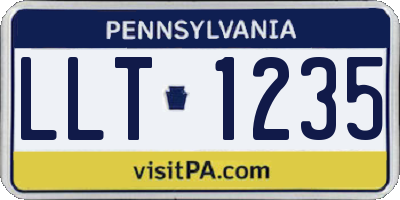 PA license plate LLT1235