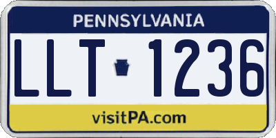 PA license plate LLT1236