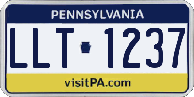 PA license plate LLT1237