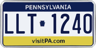 PA license plate LLT1240