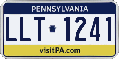 PA license plate LLT1241