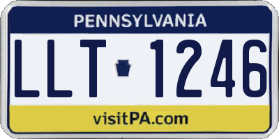 PA license plate LLT1246