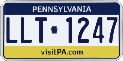 PA license plate LLT1247