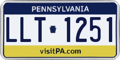 PA license plate LLT1251