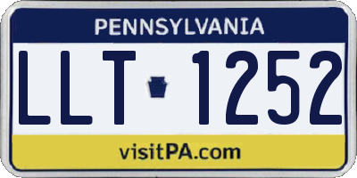 PA license plate LLT1252