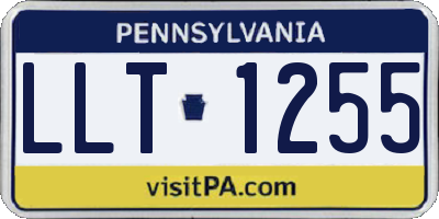 PA license plate LLT1255
