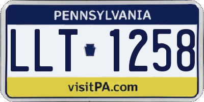 PA license plate LLT1258
