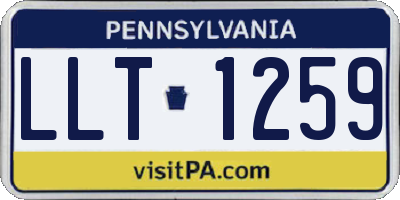 PA license plate LLT1259