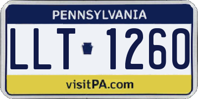PA license plate LLT1260