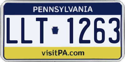 PA license plate LLT1263