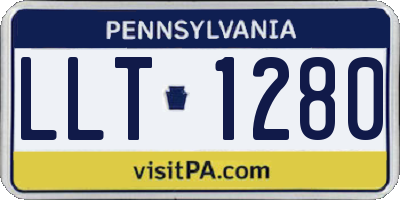 PA license plate LLT1280