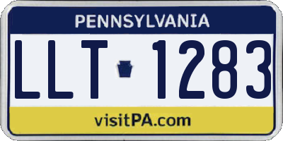 PA license plate LLT1283