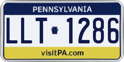 PA license plate LLT1286