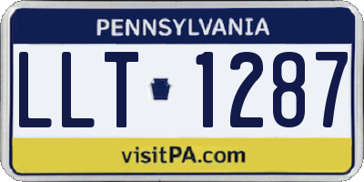 PA license plate LLT1287