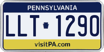 PA license plate LLT1290