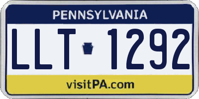 PA license plate LLT1292