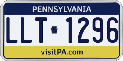 PA license plate LLT1296