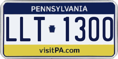 PA license plate LLT1300