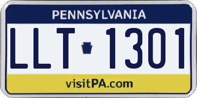 PA license plate LLT1301