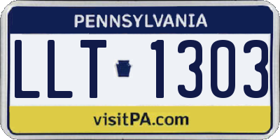 PA license plate LLT1303