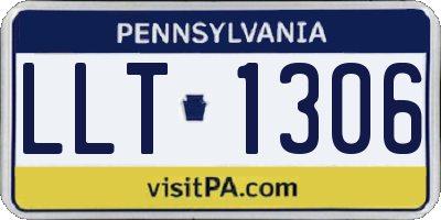 PA license plate LLT1306