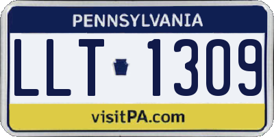 PA license plate LLT1309