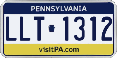 PA license plate LLT1312