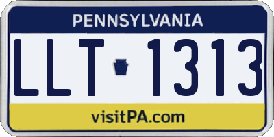 PA license plate LLT1313