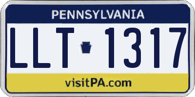 PA license plate LLT1317