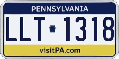PA license plate LLT1318