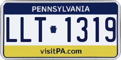 PA license plate LLT1319
