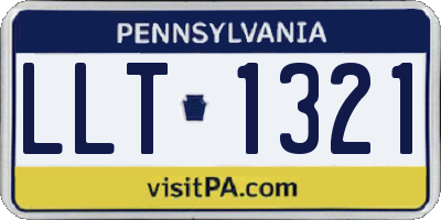 PA license plate LLT1321