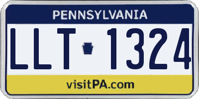 PA license plate LLT1324