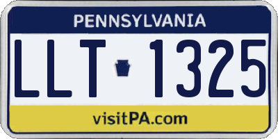 PA license plate LLT1325