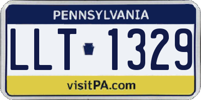 PA license plate LLT1329