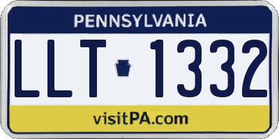 PA license plate LLT1332