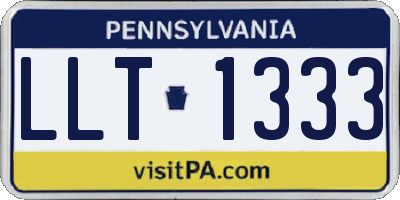 PA license plate LLT1333