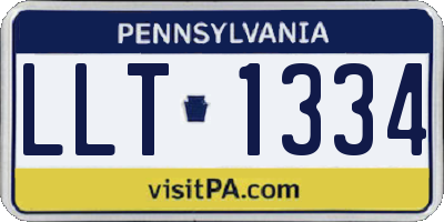 PA license plate LLT1334